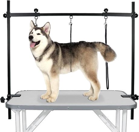 LEIBOU H-Shape Dog Grooming Arm Pet Supplies Grooming Table Arm with 3 Noose