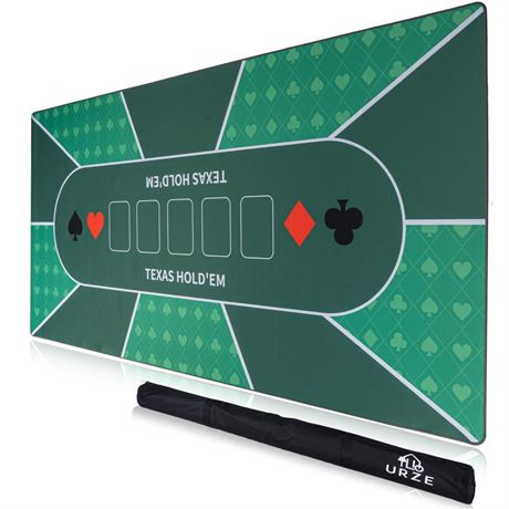 Foldable Table Top Poker Mat - 70" x 35" - Poker Table Top Mat with Non-Slip
