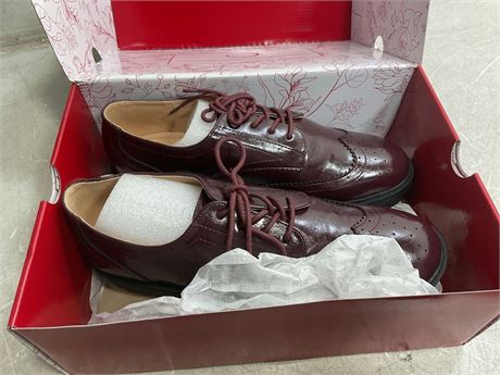 Women's Patent Leather Penny Loafers Lace Up Low Heel Oxfords Slip On Shoes