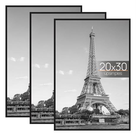 upsimples 20x30 Frame Black 3 Pack, Poster Frames 20 x 30 for Horizontal or