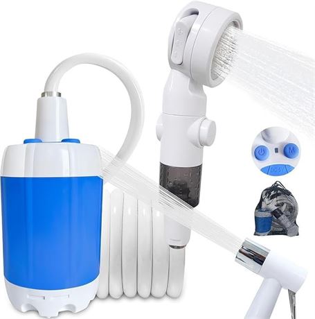 Ann Katy Portable Camping Shower Outdoor Camp Shower Pump,Upgrade Rechargeable