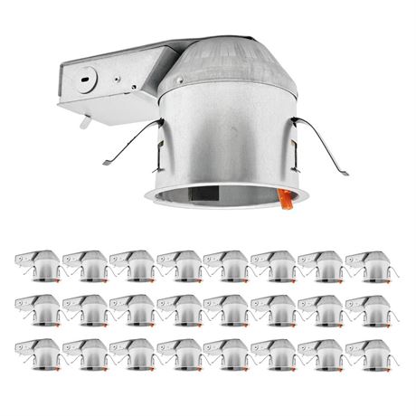 24 Pack 4 Inch Recessed Lighting Housing, Shallow 2024 Version IC Rated & Air