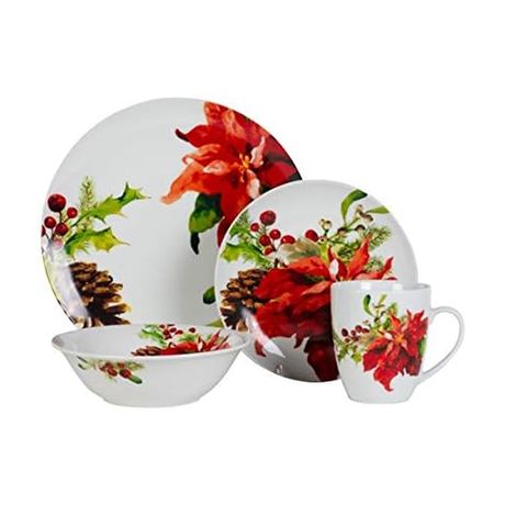 Fitz & Floyd Fitz and Floyd Holiday Home 32-Piece Dinnerware Set, Assorted