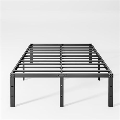 Full Size Bed Frame, Metal Bed Frame 16 Inch Tall Bed Frame No Box Spring