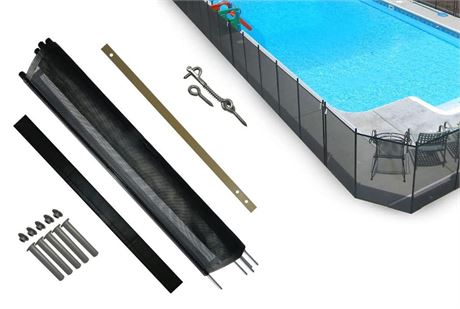 Pool Fence DIY by Life Saver Fencing Section Kit, 4 x 12-Feet, Black Section