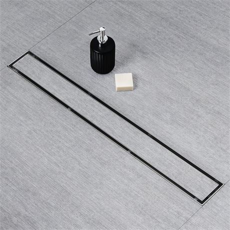 SaniteModar Linear Shower Drain, Linear Drain 24 inch Invisible 2 in 1 Tile