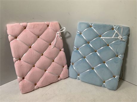 pink and blue pictures and memo boards perfect for baby showers