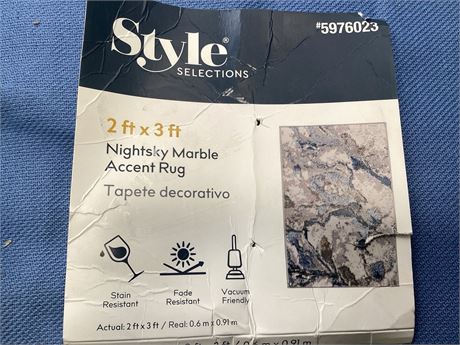 style 2 ft x 3 ft nightsky marble accent rug