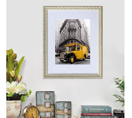 Art Emotion French Ornate Wood Wall Picture Frame - Antique White, 16" x 20"