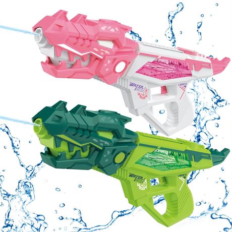 Powerful Electric Water Guns,2 Pack Dinosaur Water Guns for Kids, Automatic