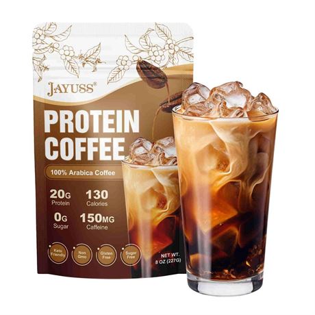 JAYUSS Protein Coffee Powder Premium Whey Protein & 100% Arabica Coffee Keto