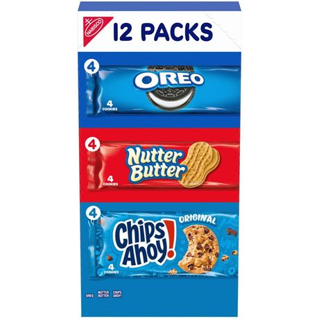 Nabisco Cookie Variety Pack, OREO, Nutter Butter, Chips Ahoy!, 12 Snack Packs