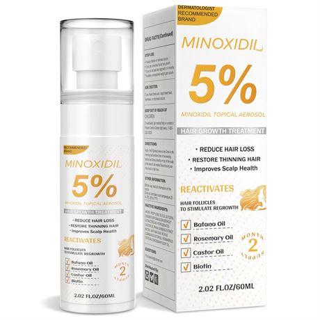Minoxidil for Men and Women, Hair Growth Biotin Serum with Batana and Rosemary