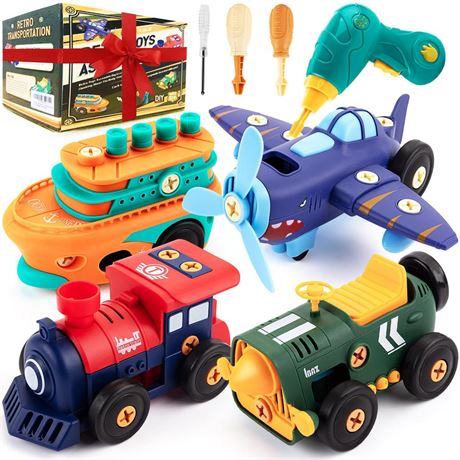 Take Apart Toys for 4 5 6 7 8 Year Old Boys Girls, with Engine & Electric Drill