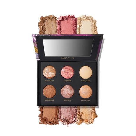 LAURA GELLER NEW YORK Cheek to Chic Tropical Glow Baked Face Palette | Includes