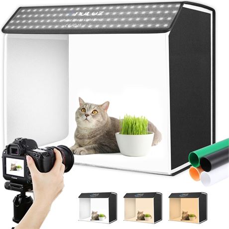 Photo Light Box, PULUZ 24"x16" Product Photography Lightbox Folding Photo