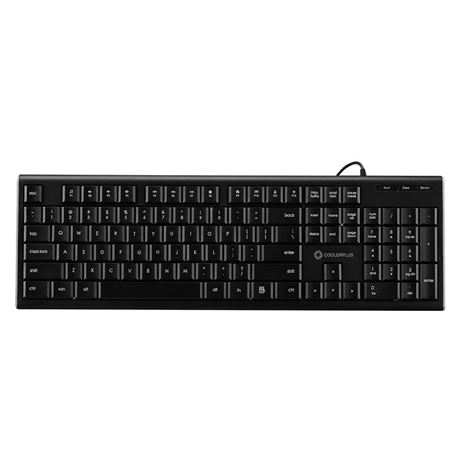 COOLERPLUS USB Wired Keyboard Ultra-Thin Low Profile Design with 59 Inches