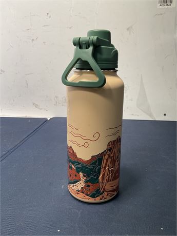 Ozark Trail 32 oz Stainless Steel Insulated Pop Lid Water Bottle, Desert Vista