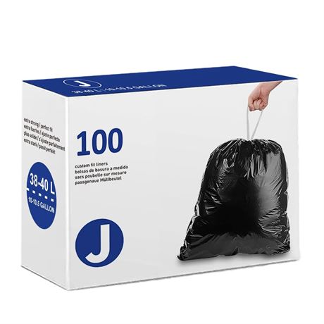 Code J 100 Count Heavy Duty Trash Bags 1.2 Mil THICK 8-12 Gallon / 40-55 Liter