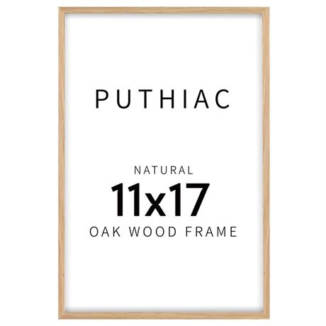 Puthiac 11X17 Oak Wood Picture Frame - Minimalist 11X17 Poster Frame, 11"X17"