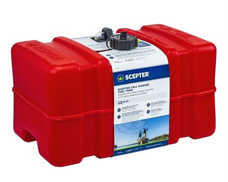 Scepter 12 Gallon Marine Gas Fuel Tank For Outboard Engine Boats, 08668, 23-in