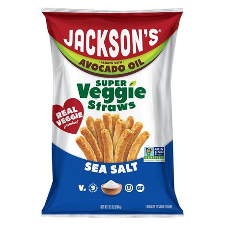 Jackson’s Super Veggie Straws – Gluten Free, Vegan, Snacks for Kids & Adults –