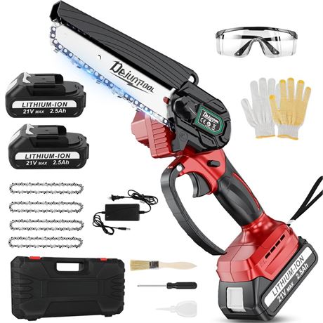 Mini Electric Chainsaw Cordless Brushless, 6 Inch Small Chainsaw Battery