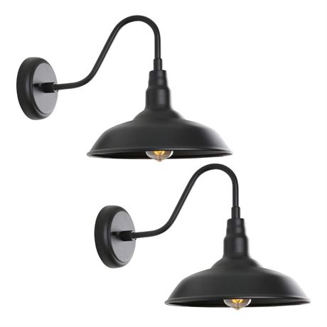 OFFSITE LOCATION 14 Inch Outdoor Gooseneck Light Fixture for Porch, 2 Pack Large