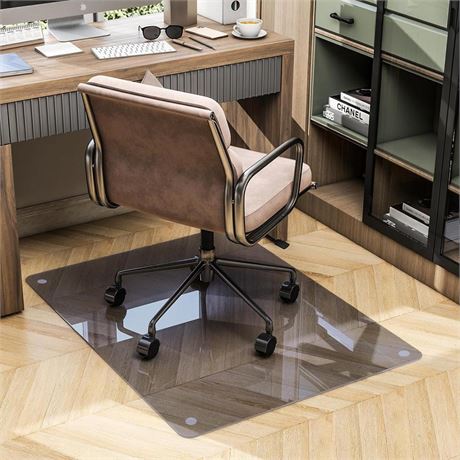 Easly 36" x 46" Chair Mat for Carpet - Office Chair Mat - Tempered Glass Floor