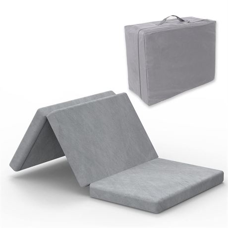 SINWEEK Tri Folding Mattress with Storage Bag Foldable Foam Topper Floor Cot