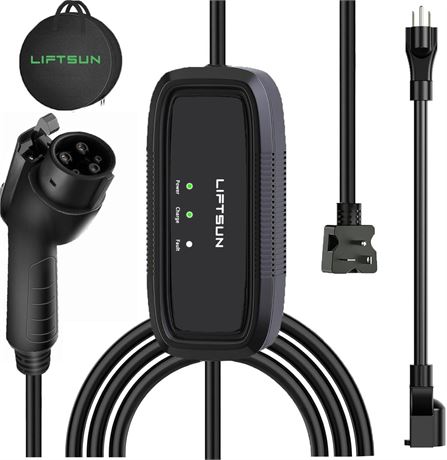 Level 1+2 EV Charger, 16 Amp 120V or 240V, Portable Electric Vehicle Charging