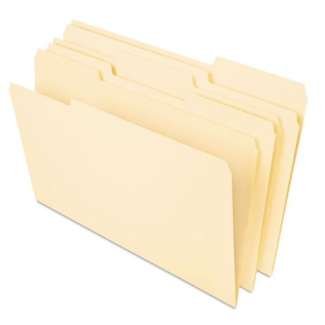 Universal 16413 Heavyweight File Folders, 1/3 Cut One-Ply Top Tab, Letter,
