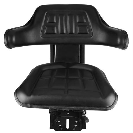 Black Universal Adjustable Tractor Suspension Seat Waffle Style with Tilt Fits