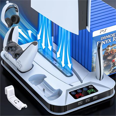 Cooling Station for PS5 Stand with Controller Charging Station for Playstation