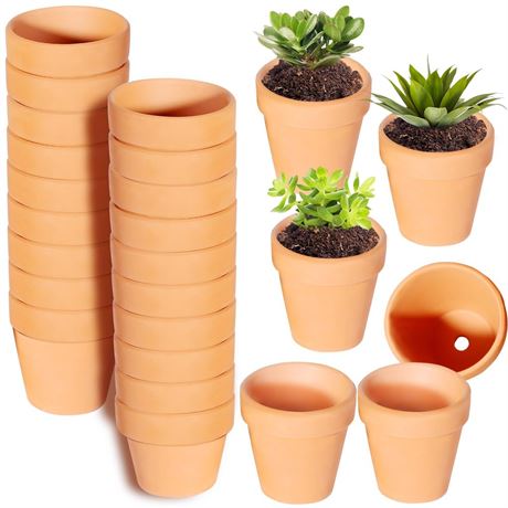3 Inches Terracotta Clay Pots Pack of 26 pcs- Pottery Fleshy Flower Planter