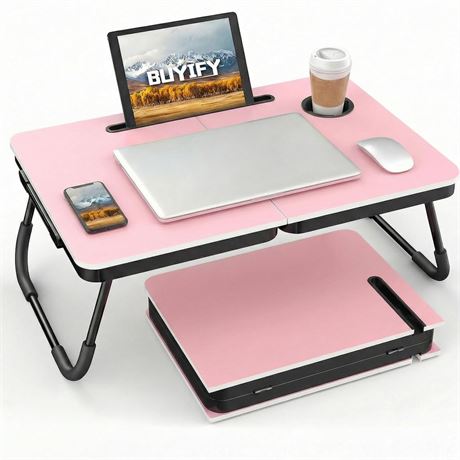 BUYIFY Foldable Laptop Bed Desk for Couch, Sofa - Large Lap Desk Tray Table