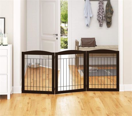 PAWLAND 72” Extra Wide Dog Gate for The House, Doorway, Stairs, Freestanding