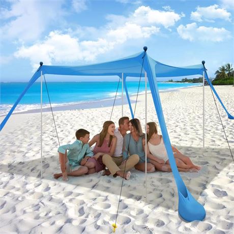 Beach Tent Sun Shelter with UPF 50+ UV Protection, Beach Canopy Sun Shade 11x11