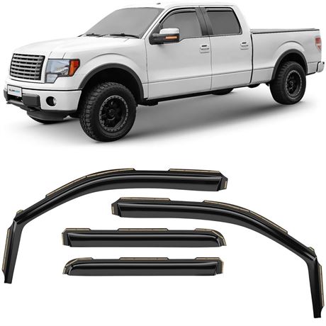 CLIM ART in-Channel Incredibly Durable Rain Guards for Ford F150 2015-2020