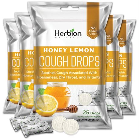 Herbion Naturals Cough Drops with Natural Honey Lemon Flavor, Dietary