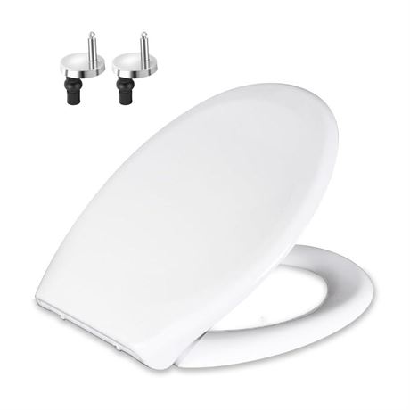 Soft Close Toilet Seat, Toilet Seat with Quick Release for Easy Clean, Oval