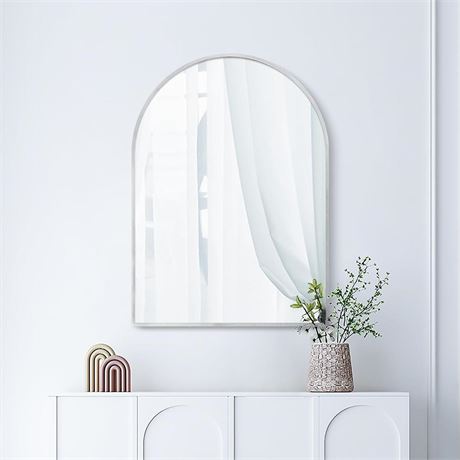 24x16 Arch Mirror Rectangle Wall Mounted Aluminum Alloy Metal Frame HD Glass