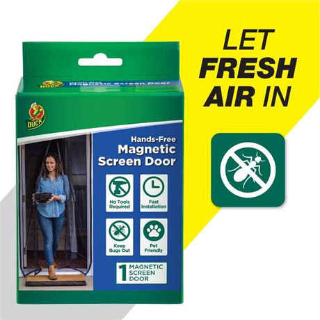 Duck Brand 86 in. x 39 in. Hands-Free Magnetic Mesh Screen Door