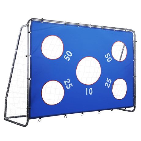 ZELUS Soccer Goal 8 x 5.6 ft, 2 in 1 Powder Coated Soccer Goal Frame with All