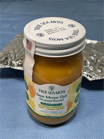 True Sea Moss Wildcrafted Sea Moss Gel Superfood, 5 in 1 Blend 16 Fl Oz Jar