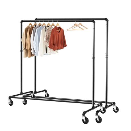 GREENSTELL Clothes Rack, Z Base Garment Rack, Industrial Pipe Clothing Rack on