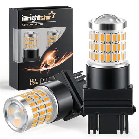 iBrightstar 3157 LED Bulb Amber, 3157a LED Turn Signal Bulbs Super Bright for
