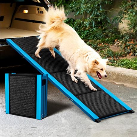 Folding Dog Ramp for Car - 71" x 17 ¼" Pet Ramps with 250lbs Max Cap, Unique