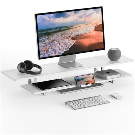 Dual Monitor Stand Riser, Monitor Stand for Desk, 2-Tier Monitor Riser for 2