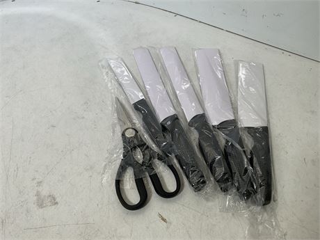 6-Piece Black Knife Set with Magnetic Strip for Wall, Ultra Sharp Magnetic